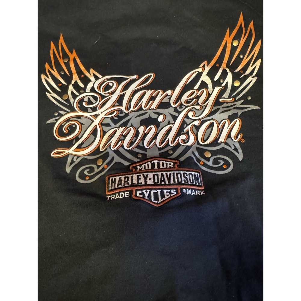 Harley Davidson Bling Women's Size Xl Black Full Zip Hoodie Sweatshirt EUC A30 - Picture 9 of 9